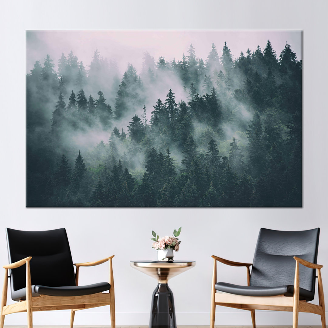 Misty Mountain and Forest Landscape View - Premium Canvas Art for Wall Decor