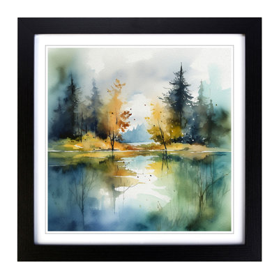 Lake Watercolour No.5 1 Piece Single Picture Frame Wall Art