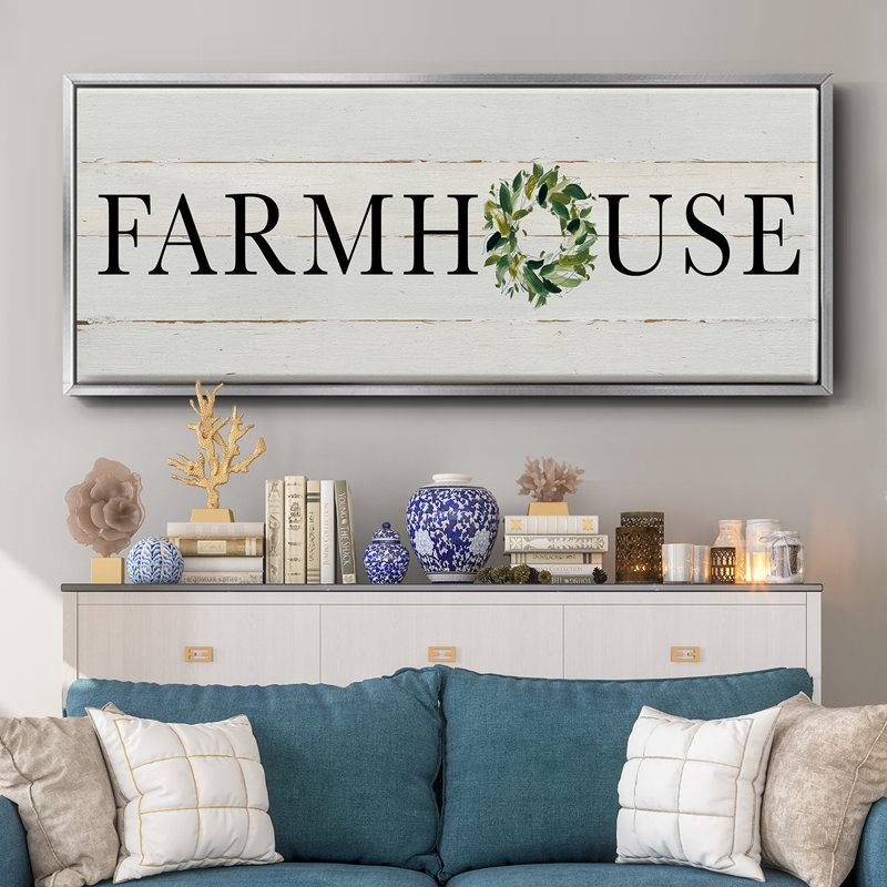 Farmhouse- Framed Canvas, 20" H x 50" W