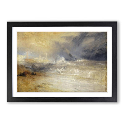 Waves Breaking Against the Lee Shore by J.M.W. Turner - Framed Print