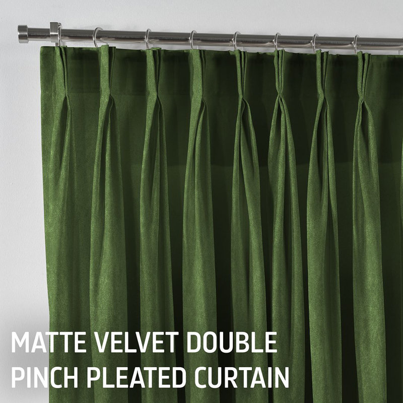 Room Darkening Single Curtain Panel, Green, 245 W x 350 D cm