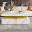 Table basse moderne carrée avec rangement et 4 tiroirs