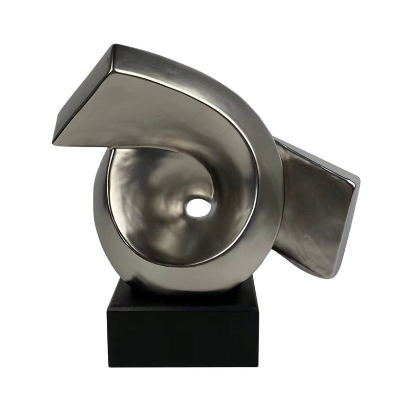 Cormari Modern Accents Home Tabletop Decor, Abstract Sculpture for Living Room, Black/Silver