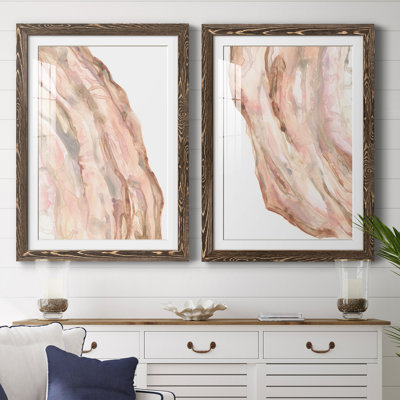 " Rose Quartz I " 2 Piece Art Color Photography Print