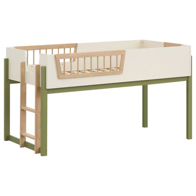 Lit mezzanine double Evren avec échelle, coloris tricolore