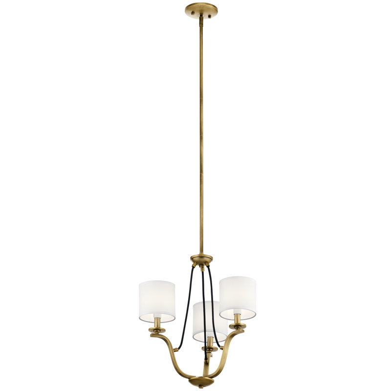 Lustre empire 3 lumières , Laiton naturel