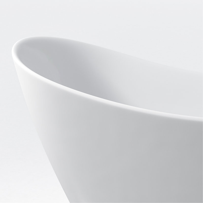 59" Acrylic Freestanding Tub, Gloss White, With Chrome Overflow And Pop-Up Drain, CUPC Certified