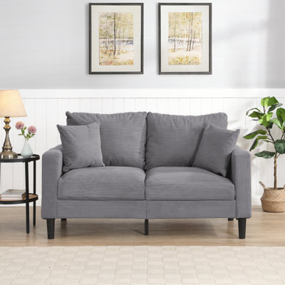 57 " High Resilience Loveseat Sofa, Wooden Frame 2 Seat Sofa, Comfy , Small Space Saving Modern Upholstered Sofa, Living Room Bedroom Apartment Small Space ,