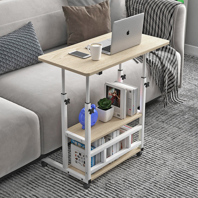 Adjustable Metal Base Writing Desk, Wood