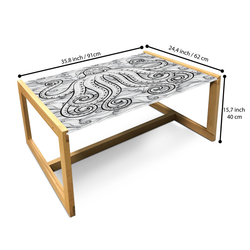 Jaiquan Trestle Coffee Table, 40cm H x 91cm W x 62cm D