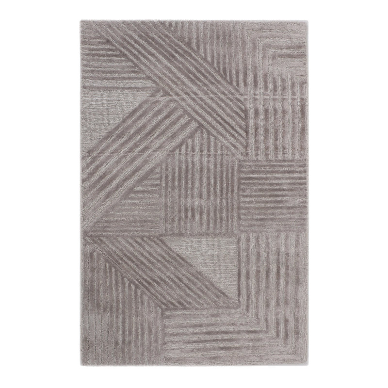 Tapis gris touffeté à la main Mauve-lous, Rectangle de 9 pi x 12 pi