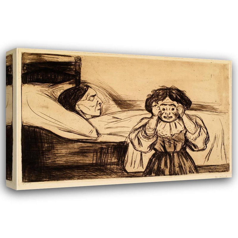 "La mère morte et son enfant" par Edvard Munch - Toile tendue avec châssis, H 48 po x l 33 po