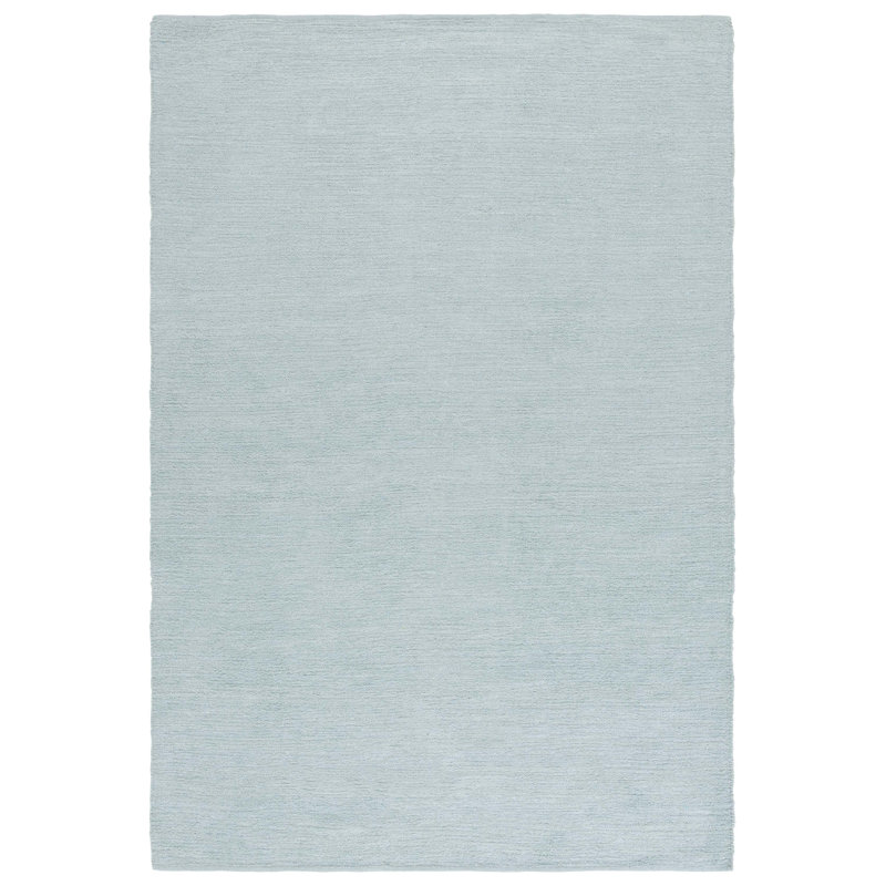 Mychelle Handtufted Recycled Cotton & Viscose Solid Color Rug in Turquoise, Rectangle 3' x 5'