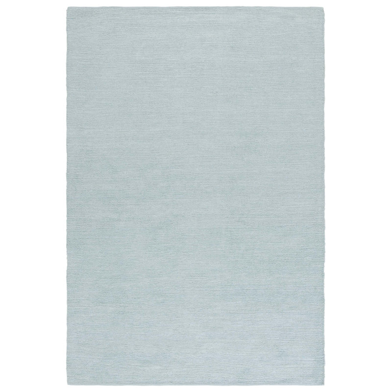 Tapis couleur turquoise en coton recyclé et viscose Mychelle, Rectangle 3 pi x 5 pi