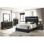 Mobilier de chambre à coucher moderne en bois noir avec poignées en métal 2 pièces