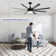 Jamii-Leigh Large Indoor/Covered Outdoor Modern Ceiling Fan with Led Lights and Remote, 6-Speed, Reversible Quiet DC Motor, Timer, 8-ABS-Blade
