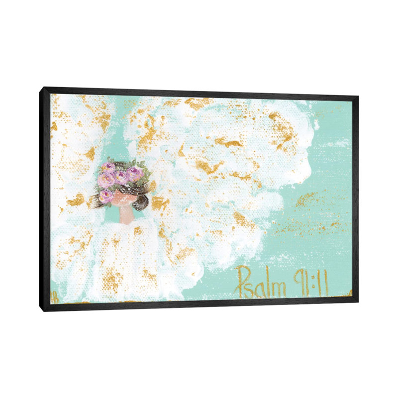 Psalm 91 Angel by Ashley Bradley - Print on Canvas, 66.04 cm H x 45.72 cm W, Black Framed