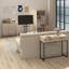 Collegiate Sideboard Buffet Cabinet with Chevron Doors Metal Base Natural
