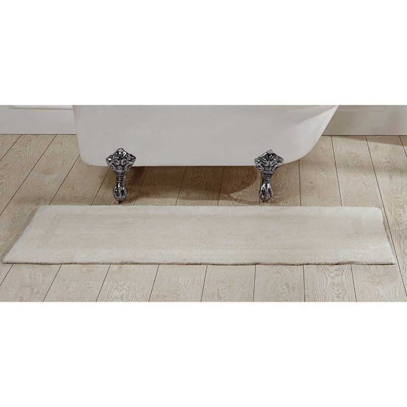 Rozanne Reversible Cotton Bath Rug, Ivory, 17" x 24" Rectangle