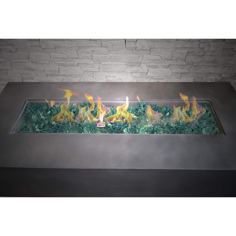 Table de foyer d'extérieur au propane en béton de qualité supérieure pour les espaces extérieurs chics, Naturel + gris