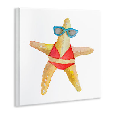 Fun Swimsuit Starfish Wall Plaque Art by Lanie Loreth