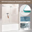 Porte de douche coulissante double sans cadre l 60 po x H 60 po, porte de baignoire, verre trempé nano-transparent ultra-transparent 5/8 po (8 mm)-129756995