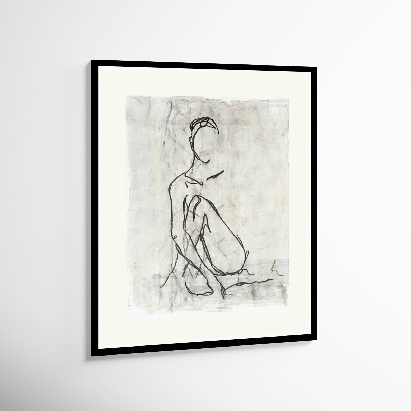 Embellished Nude Contour II Print, Black Framed Paper, 41" H x 33" W