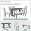 Ensemble de table de salle à manger 6 pièces, 6 pieds, 4 chaises rembourrées et 1 banc pour la salle à manger et la cuisine