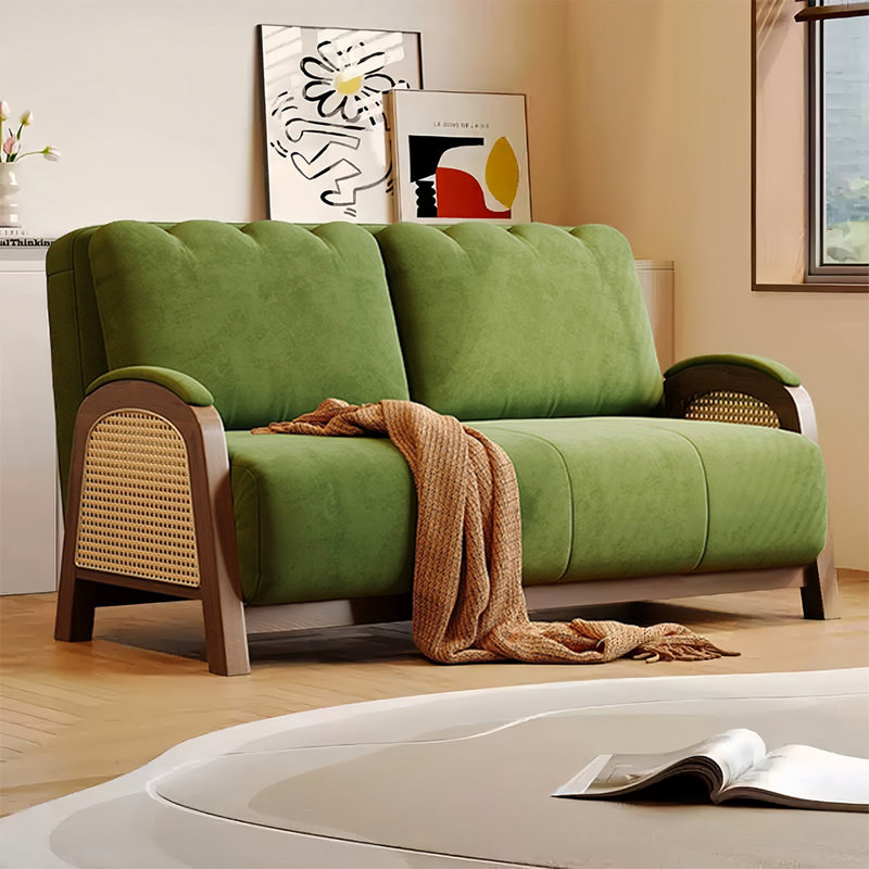 Canapé-lit en flanelle causeuse verte, 51.18"W*31.5"D*32.28"H
