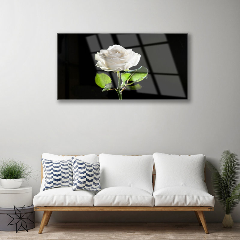 Floral Rose - No Frame Print on Glass