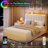 LED Upholstered Platform Bed with Storage Drawers & Wavy Headboard, No Box Spring Needed-1027090768-1027090775