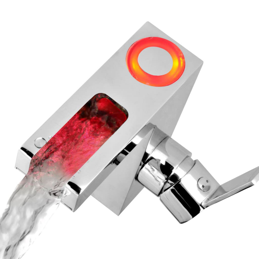 Schütte LED Basin Mixer Tap with Waterfall Spout Orinoco Chrome