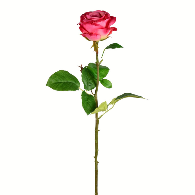 Tige de rose artificielle 26 po, Rose profond