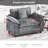 Cloud Sofa Single Seat with Pillow Top Arms, Double Layer Upholstered Cushion & Breathable Chenille Fabric, Ergonomic Accent Chair for Living Room, Bedroom-1076094038