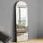 Black Curved Full-Length Mirror With A Slim Aluminum Alloy Frame, Lightweight And Stylish Design. It Can Be Used Upright Or Reclined, Making It A Dressing Mirror For Bedrooms And Walk-In Closets. Stable And Space-Saving, It's An Essential Tool Fo-1465356635
