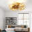 20" Low Profile Caged Flush Mount Ceiling Fan With Light And Remote Control, 6-Speed Reversible-1443050606