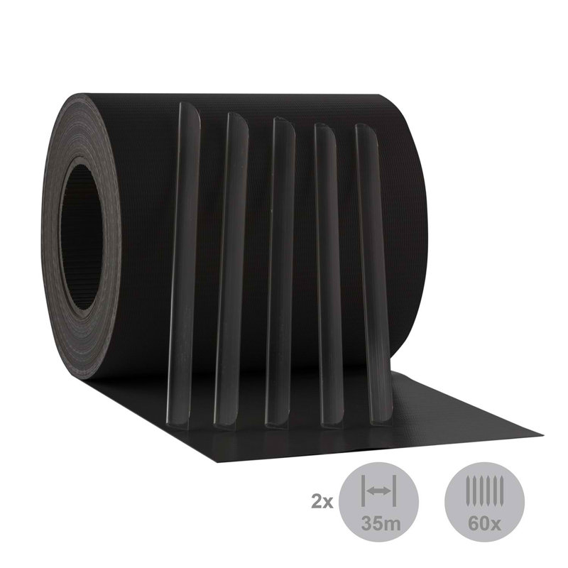 Pureview 35m x 0.19m Privacy Fence, Dark grey
