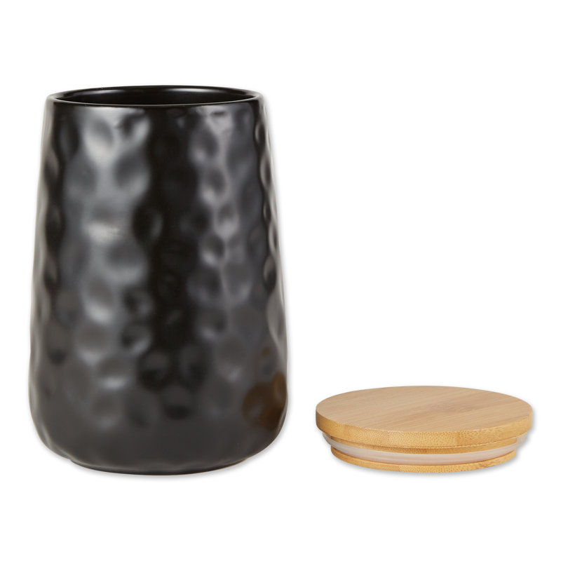 Ceramic / Porcelain Canister - Set of 2, Black 