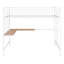 Lit mezzanine en métal avec bureau, grille en métal, structure en acier robuste, solution de rangement et d'étude fonctionnelle et peu encombrante pour n'importe quelle pièce-384479383