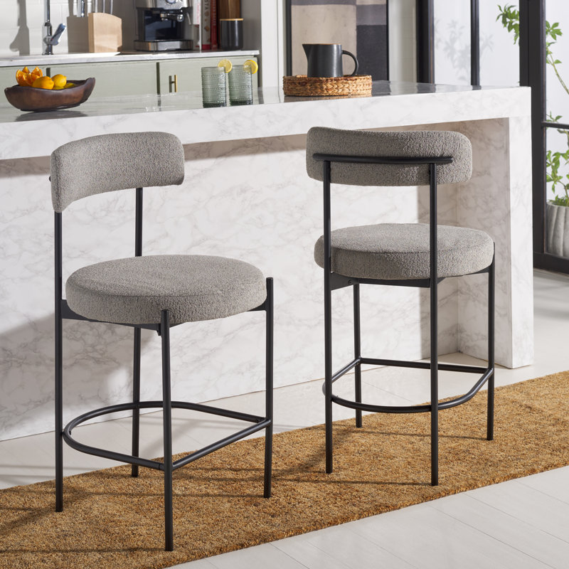 Liana Upholstered Counter Stool, Gray