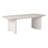 Catalina Travertine Coffee Table with Fluted Wood Base, Modern Rectangular Coffee Table for Living Room, Small Coffee Table - 52", Ivory & Tan