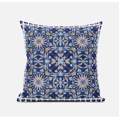 Paisley Blown Seam Suede Throw Pillow