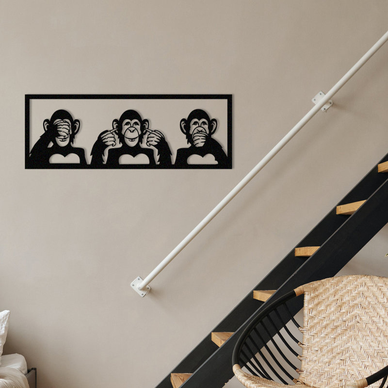 Decorative Metal Wall Accessory, 27.6 x 9.8 inches, Black | 100% Metal Construction, Thickness: 0.05 inches | Stylish Home Décor for Living Room, Bedroom, or Office, Durable and Modern Design