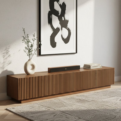 86.61" Long Media Console With Ample Storage, Contemporary Tv Stand & Entertainment Unit For Living Room Organization by Corrigan Studio
