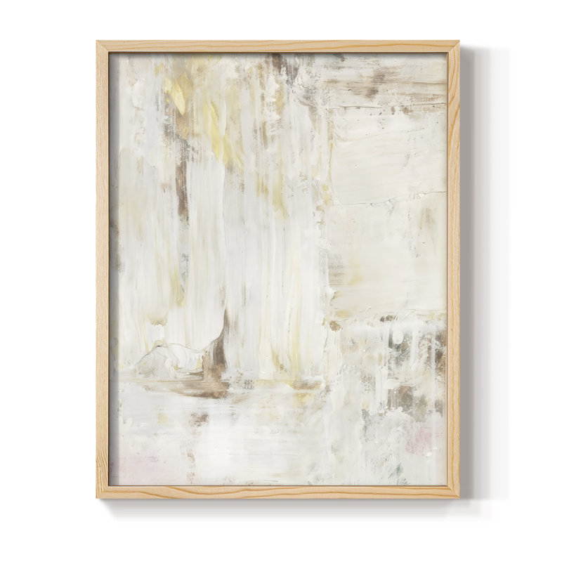 «Milky Patina I», reproduction encadrée - bois massif, H 30 po x l 24 po, Encadré naturel