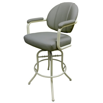 Zyair Swivel Upholstered Counter Stool with Metal Frame