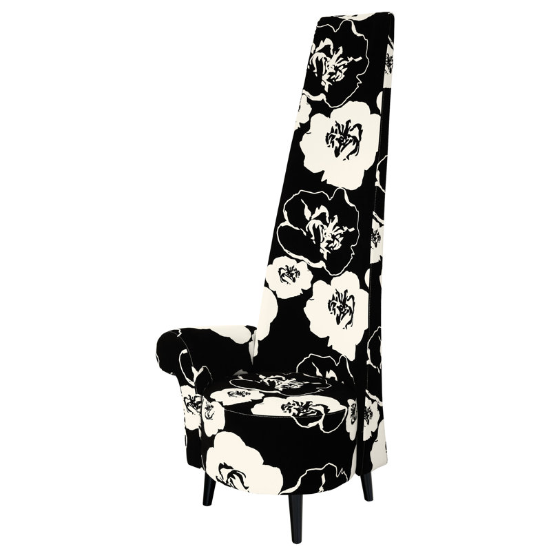High Back Occasional Chair, Right Arm, White Poppy