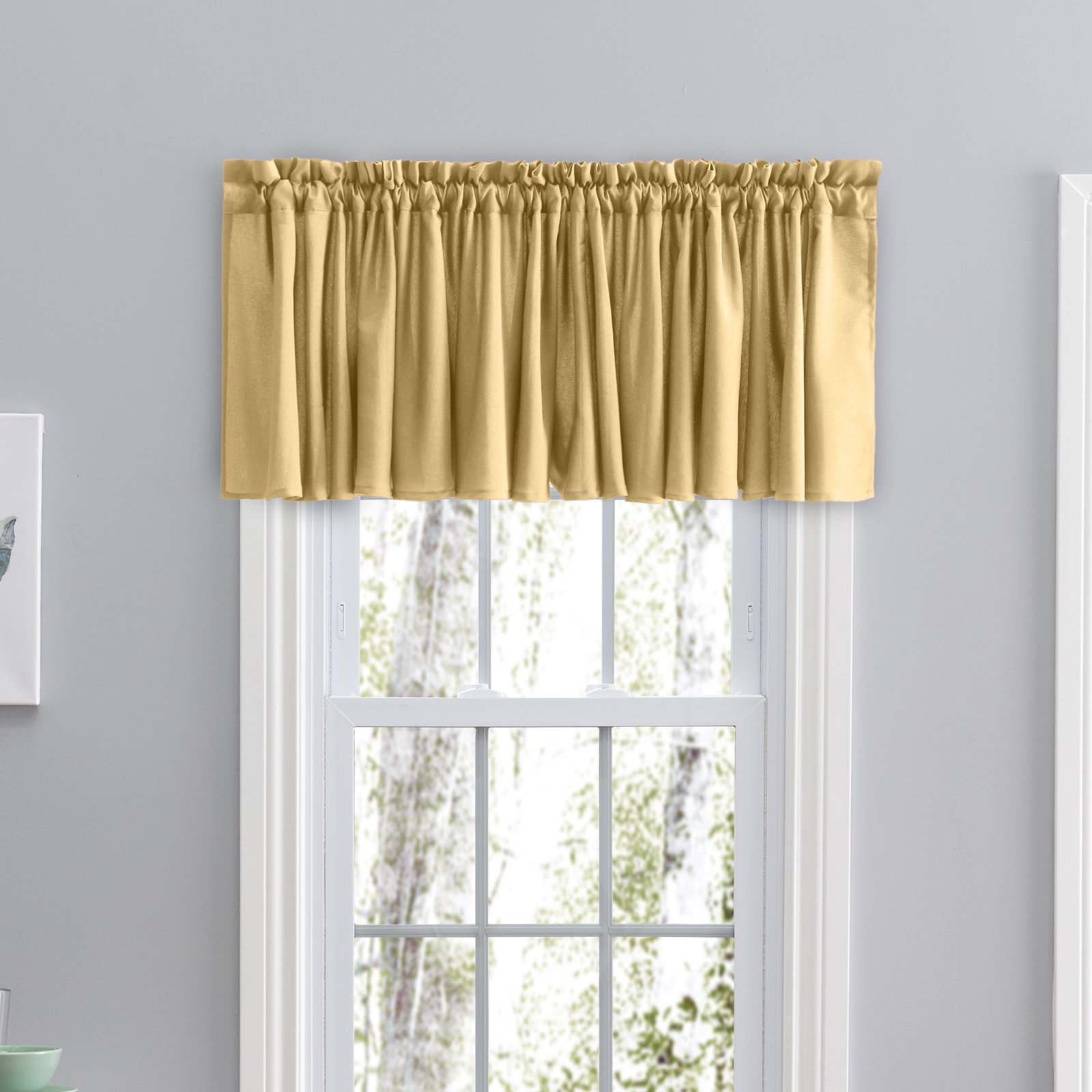 Light-Filtering Tailored Window Valance, Gold