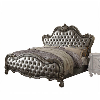  Grand lit Madison X 99 po x 72 po en résine polychlorure de platine argent antique - 73 po x 99 po, argent