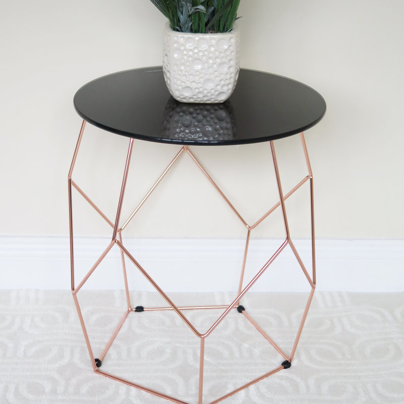 Klein Glass Top Abstract End Table